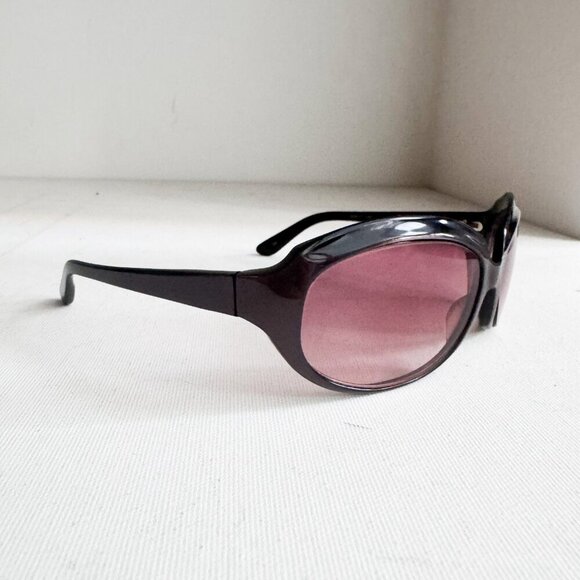 Oliver Peoples " La Donna" Oval Wrap Around Burgundy Purple Sunglasses - Picture 4 of 10